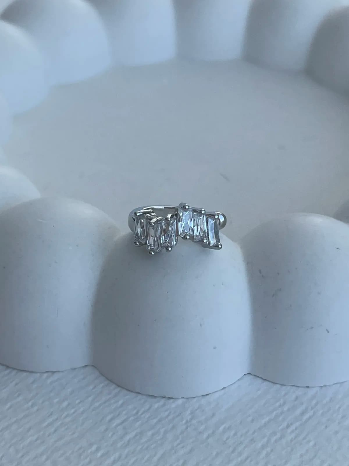 Özel Seri Baget Taşlı Z Tasarım Gümüş Earcuff