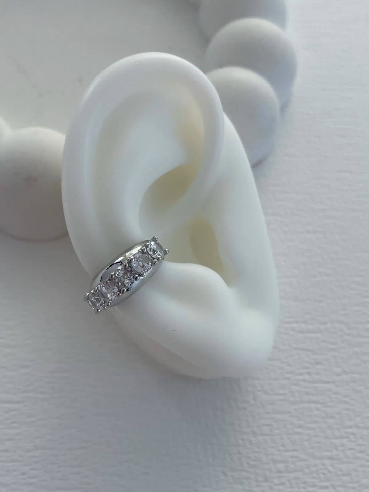 Özel Seri Tektaş Sıralı Gümüş Earcuff