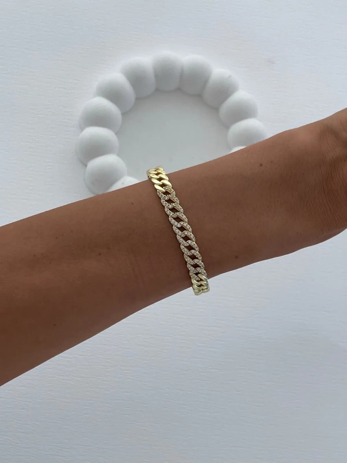 Özel Seri Zirkon Taşlı Gurmet Tasarım Sıkıştırılabilir Gold Bileklik