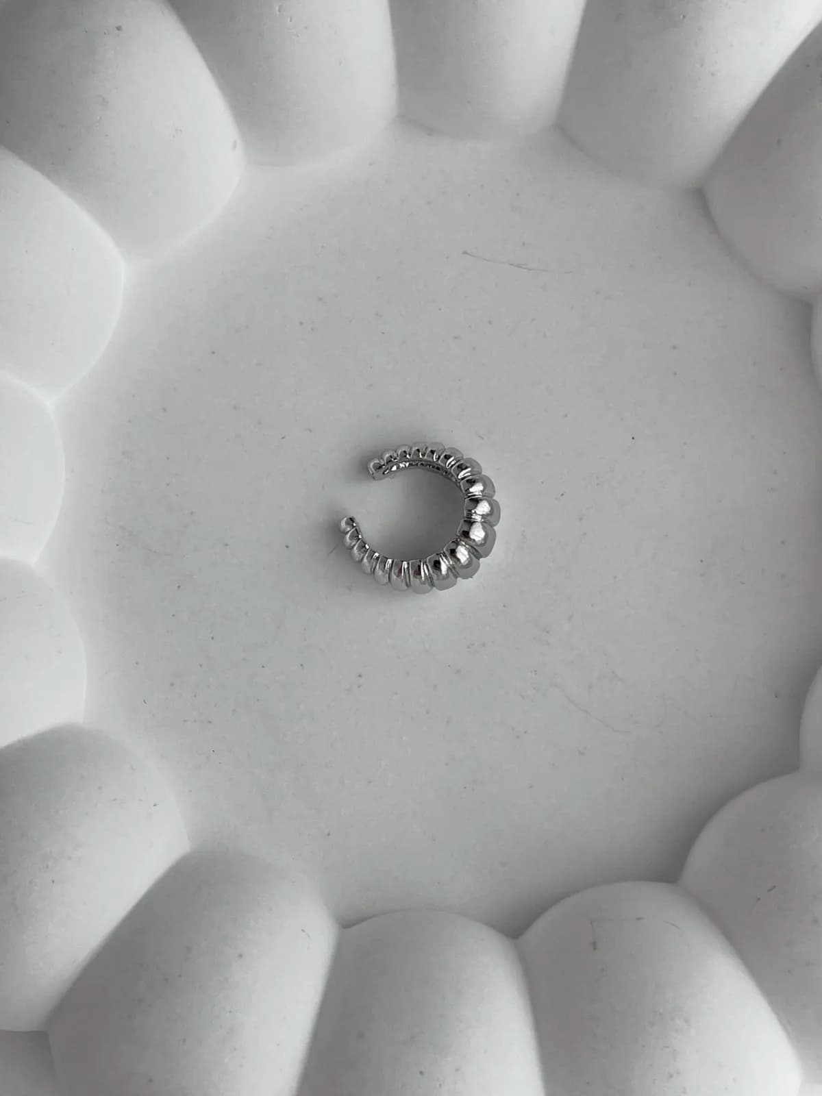 Özel Seri Burgu Desen Gümüş Earcuff
