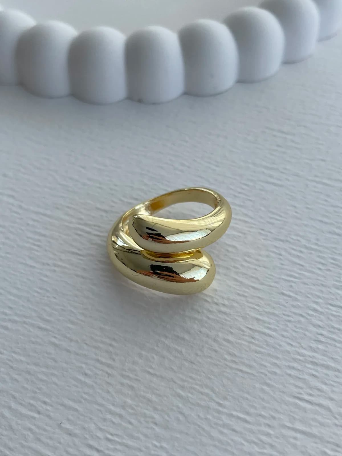Özel Seri Kalın Damla Tasarım Ayarlanabilir Gold Yüzük