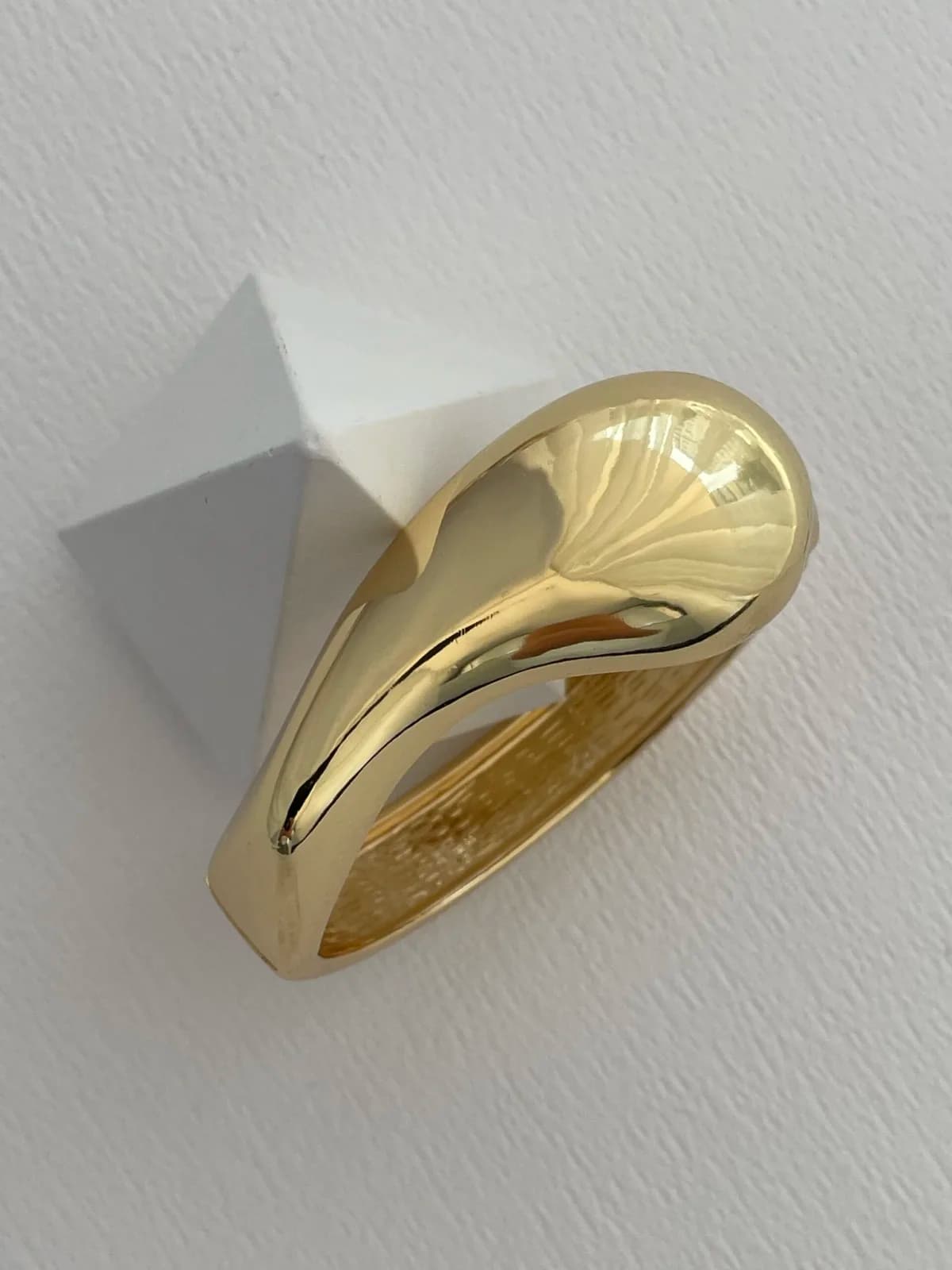 Özel Seri Kalın Tek Damla Tasarım Gold Kelepçe Bileklik