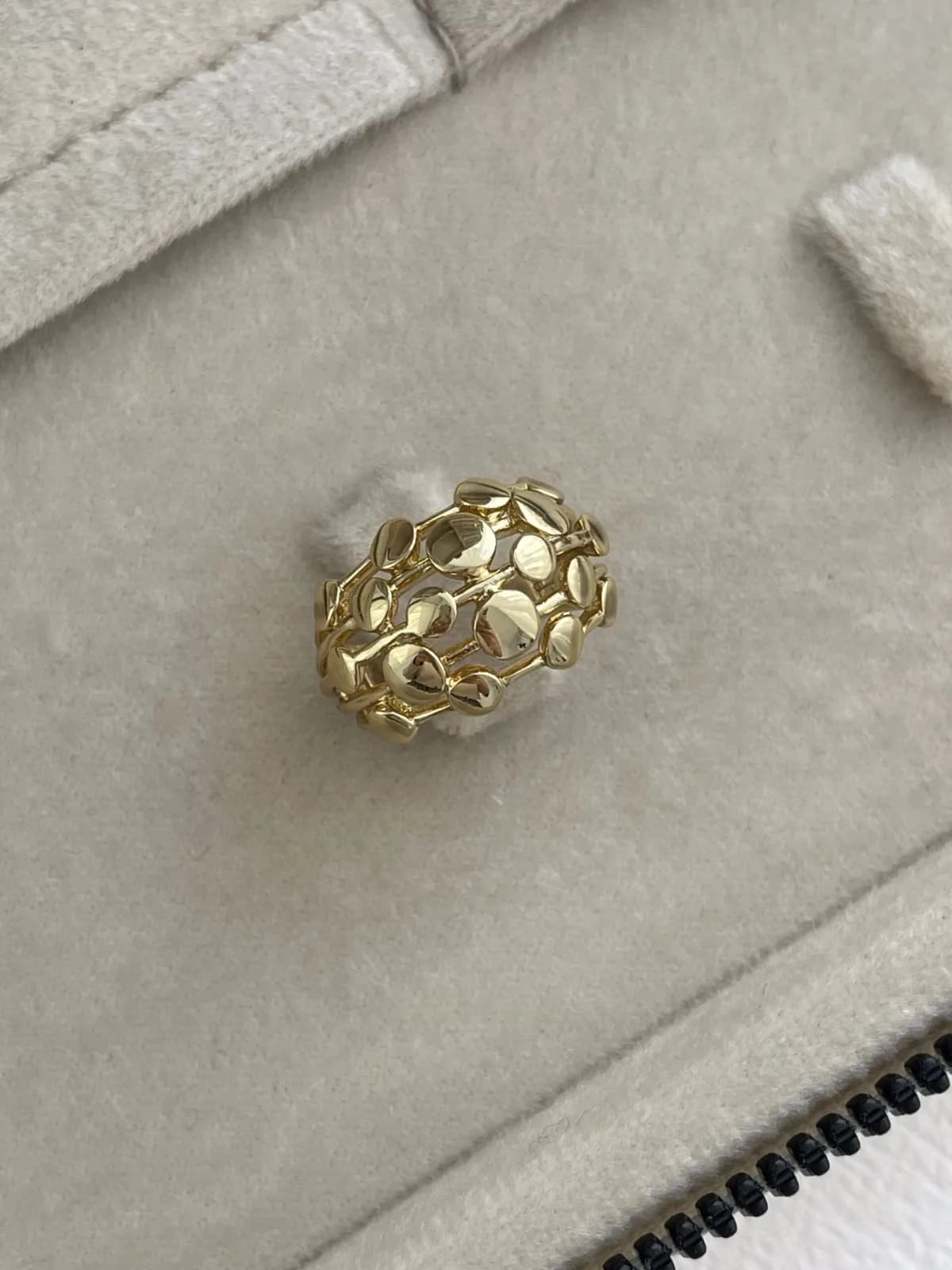 Özel Seri Geometrik Tasarım Ayarlanabilir Gold Yüzük