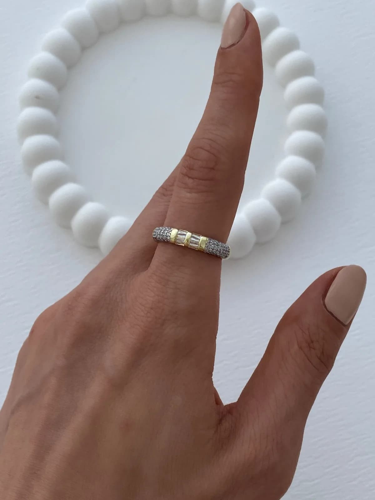 Özel Seri Baget&amp;Zirkon Taşlı Ayarlanabilir Gold Yüzük