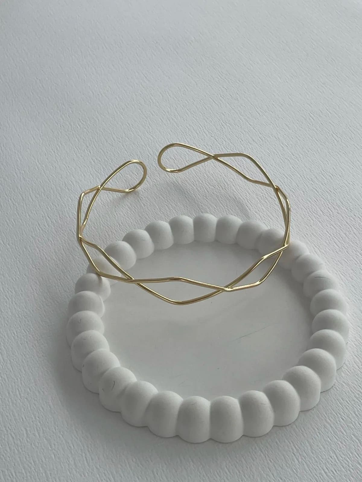 Özel Seri Baklava Desen Gold Choker Kolye