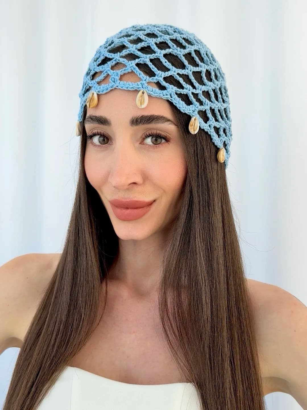 ZR Model Deniz Kabuğu Detay Mavi File Şapka