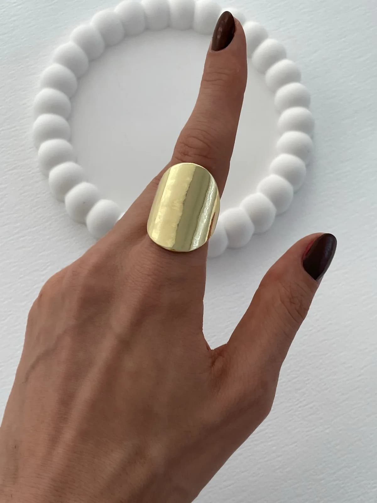 Özel Seri Oval Şövalye Tasarım Ayarlanabilir Gold Yüzük