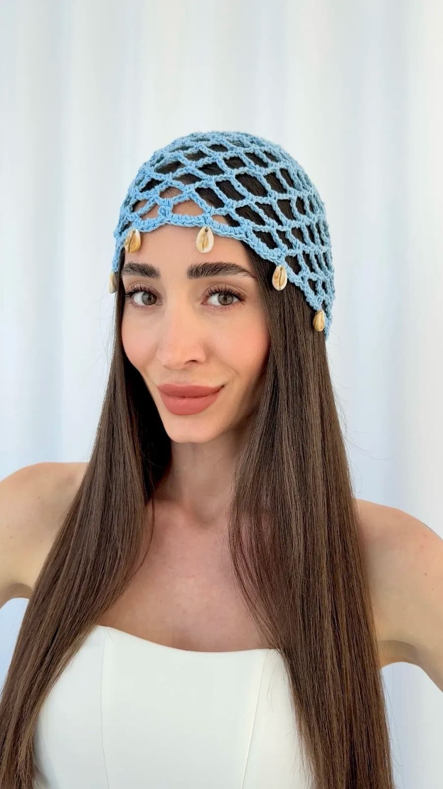 ZR Model Deniz Kabuğu Detay Mavi File Şapka