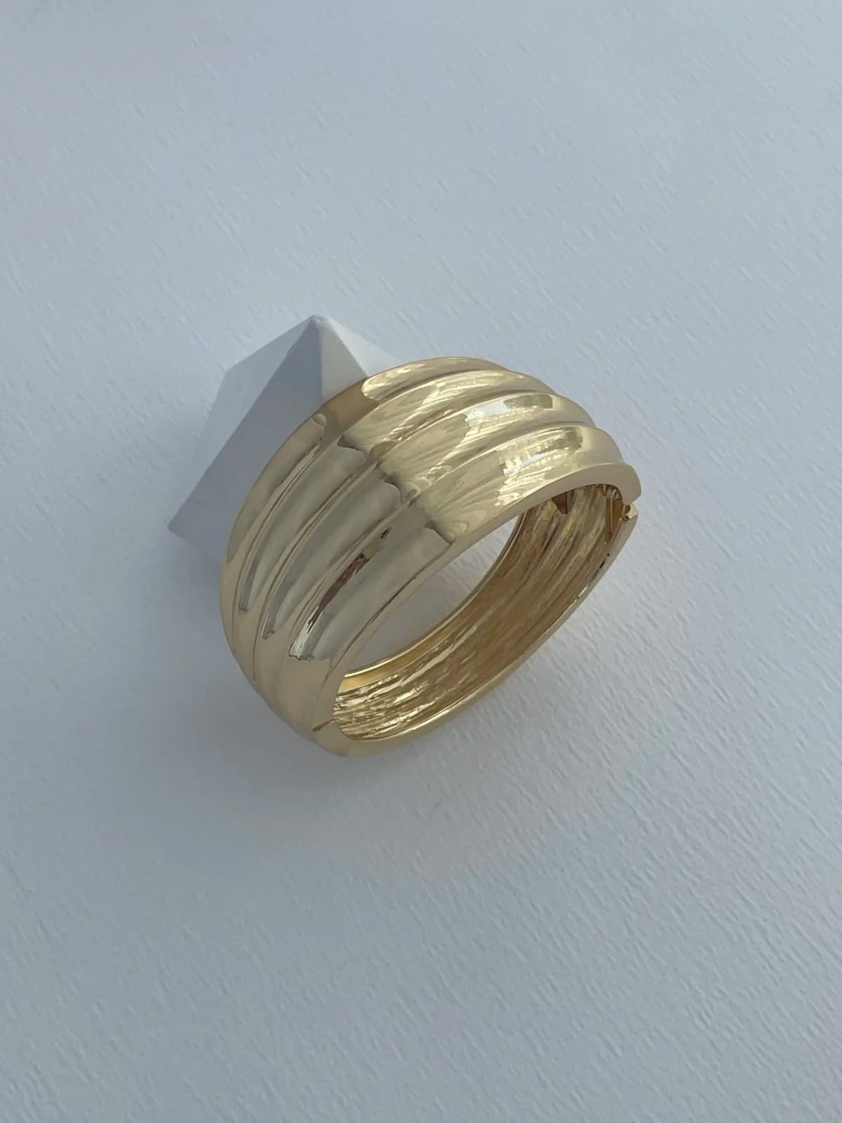 Özel Seri Kalın Tırtık Tasarım Gold Kelepçe Bileklik