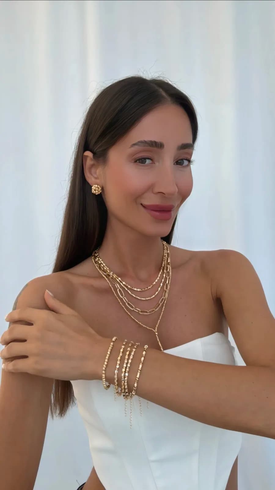 Özel Seri Kalp Detay Gold Dorika Y kolye