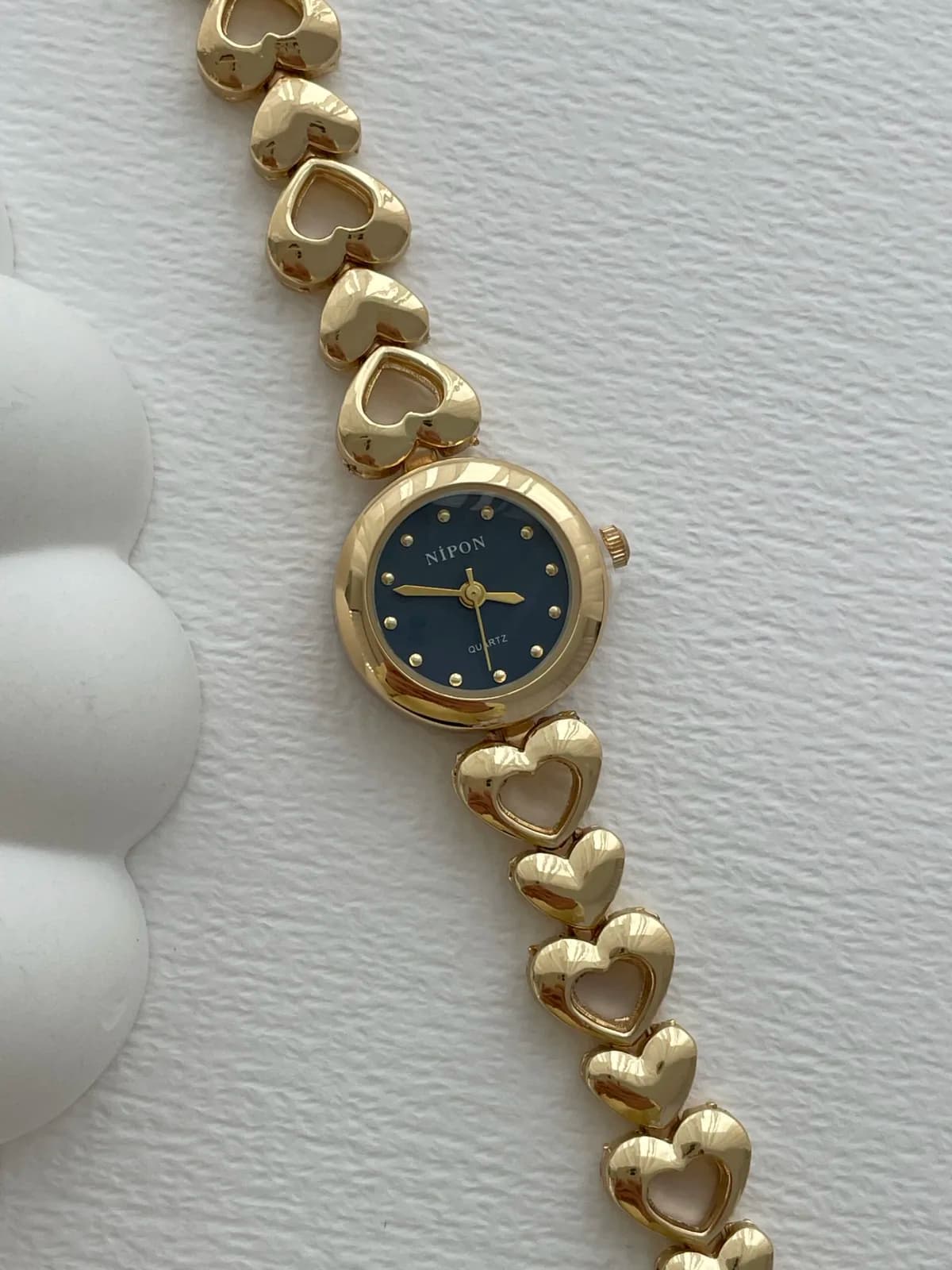 Yuvarlak Tasarım Kadranı Siyah Gold Vintage Saat