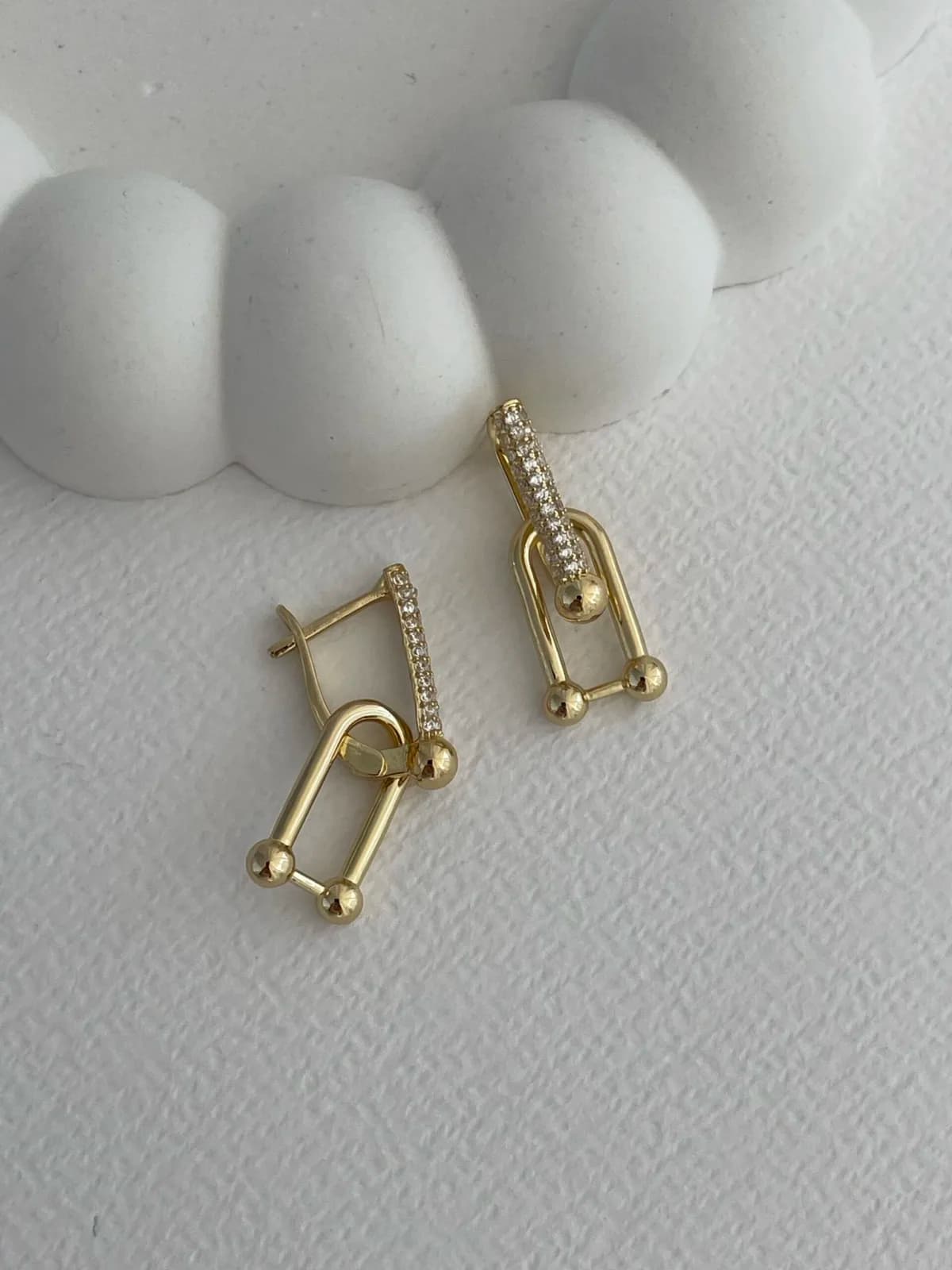 Özel Seri Zirkon Taşlı Marka Model Gold Küpe