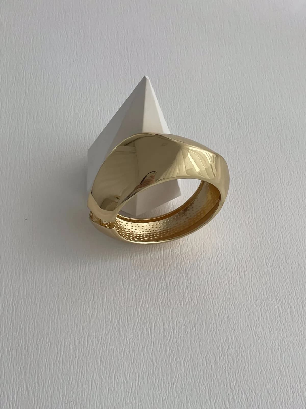 Özel Seri Kalın Kıvrım Tasarım Gold Kelepçe Bileklik