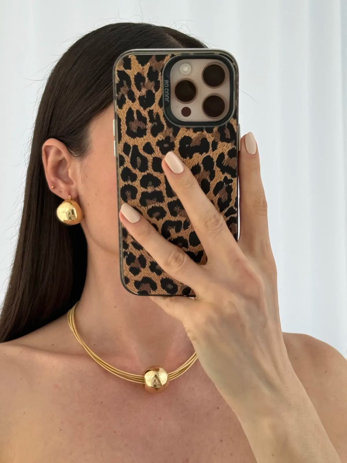 Özel Seri Büyük Boy Gold Top Küpe