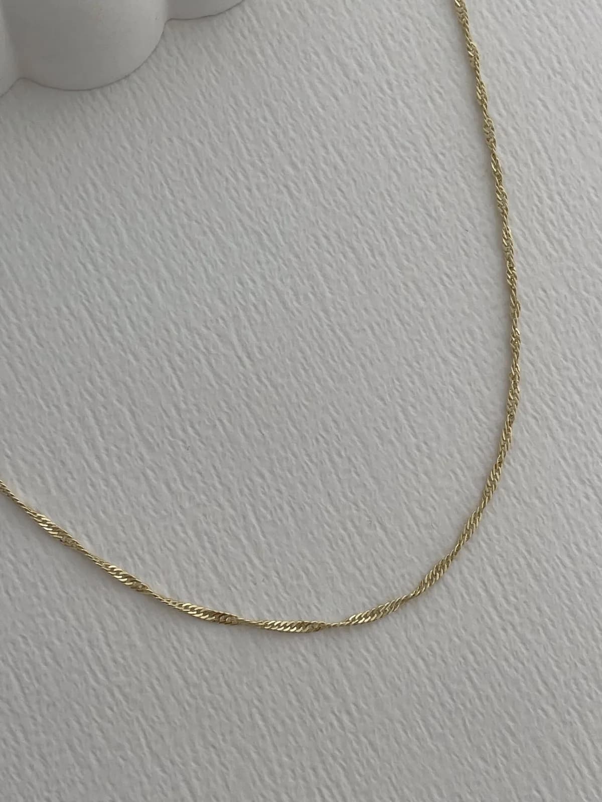 Özel Seri İnce Kıvrım Tasarım Gold Kolye 45 Cm