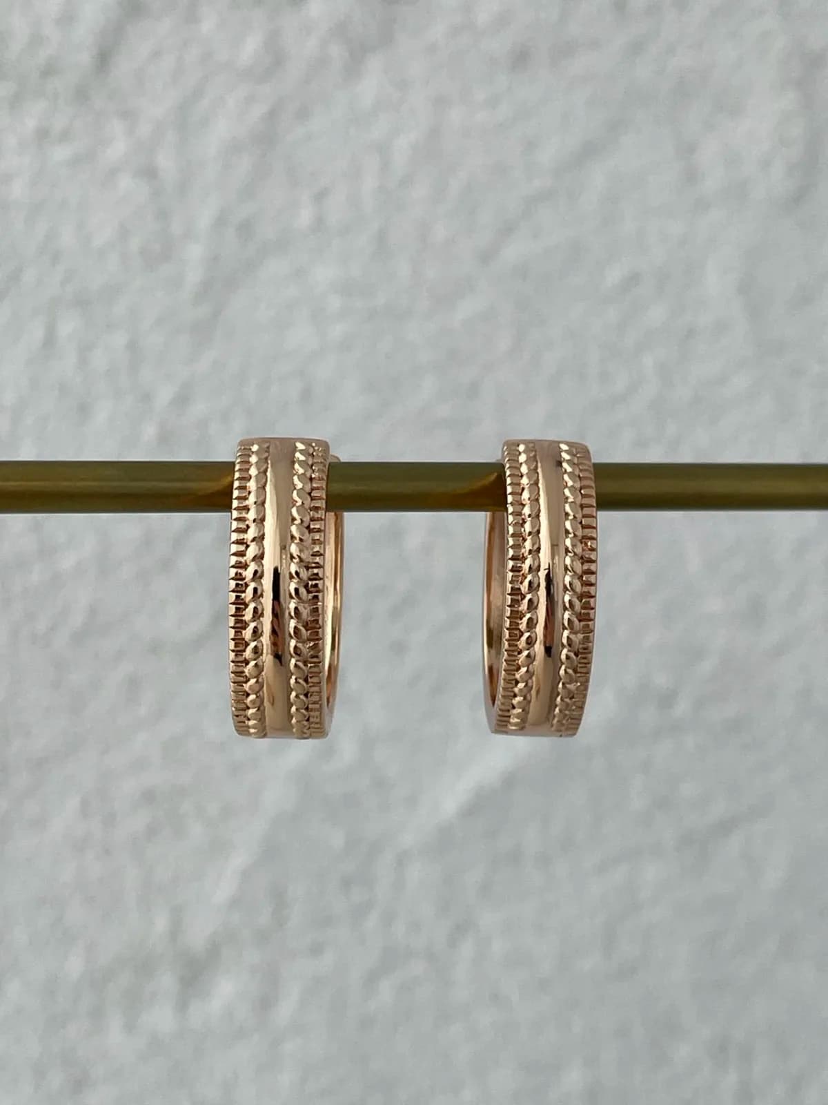 XUPING Desenli Kalın Gold Halka Küpe