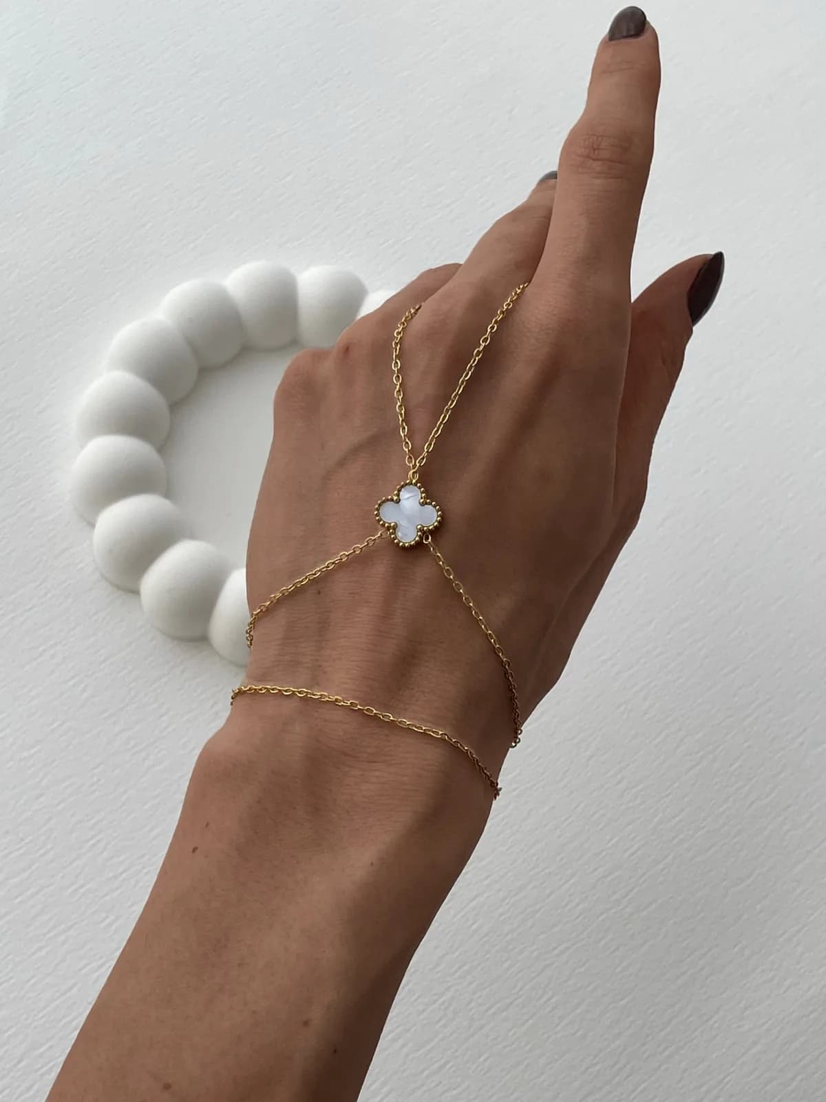 Özel Seri Marka Model Yonca Tasarım Sedef Mineli Gold Şahmeran