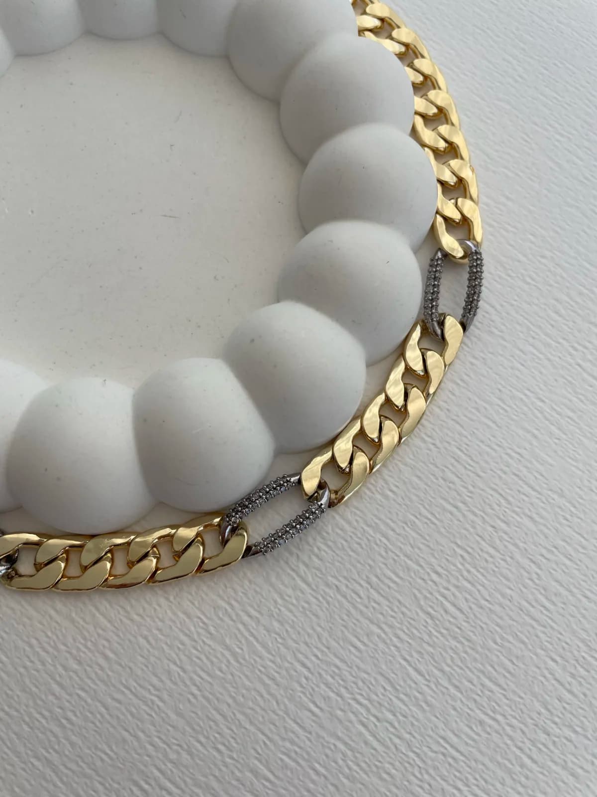 Özel Seri Zirkon Taşlı Gurmet Tasarım Gold &amp; Gümüş Kolye