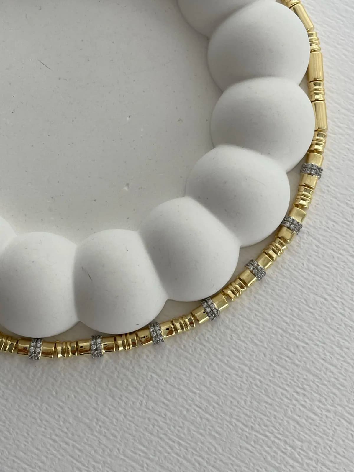Özel Seri Zirkon Taşlı Çubuk Tasarım Gold Serenay Kolye