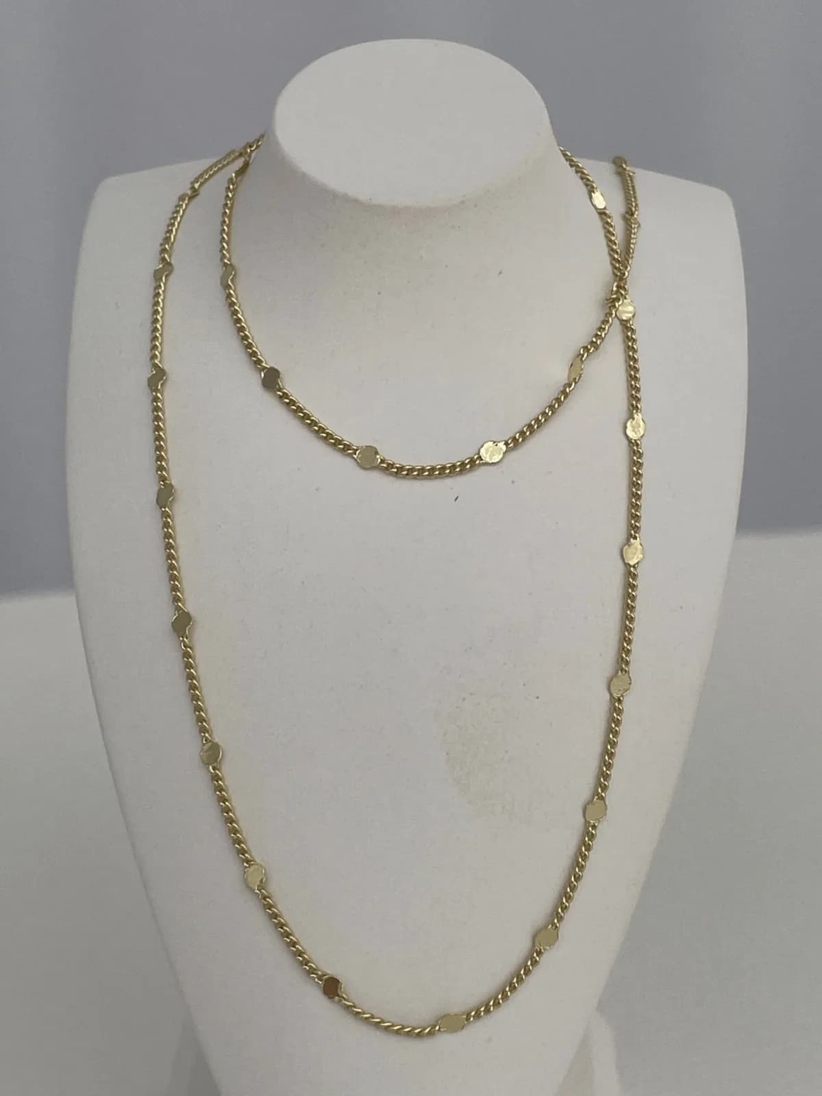Özel Seri İnce Ezme Plaka Detay Gold Zincir Kolye 60 Cm