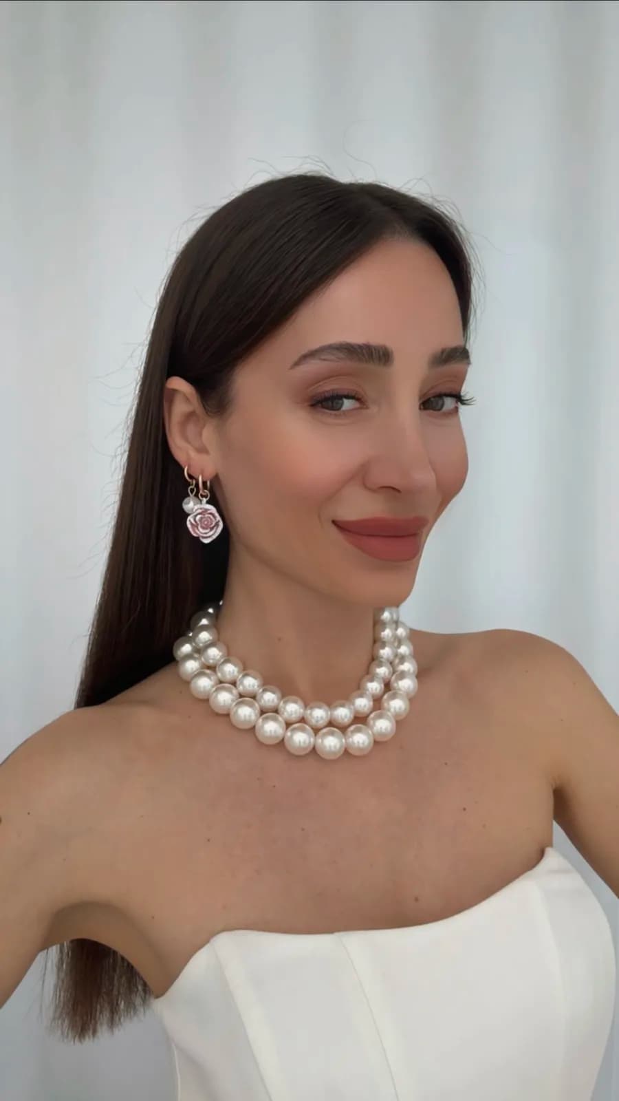 Özel Seri ZR Model Kalp &amp; Gül Tasarım Gold Küpe Seti