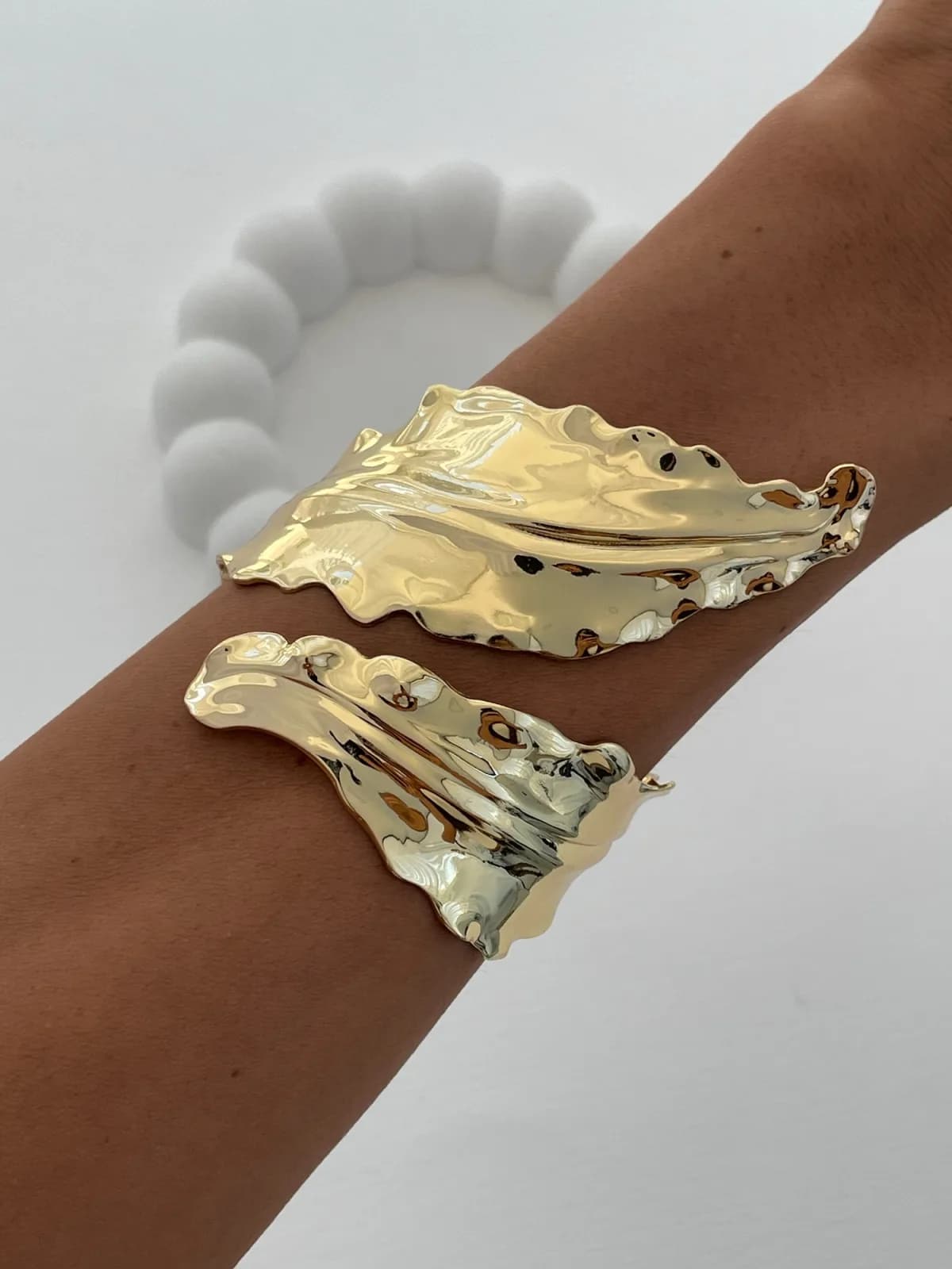Özel Seri Yaprak Tasarım Sıkıştırılabilir Gold Bileklik