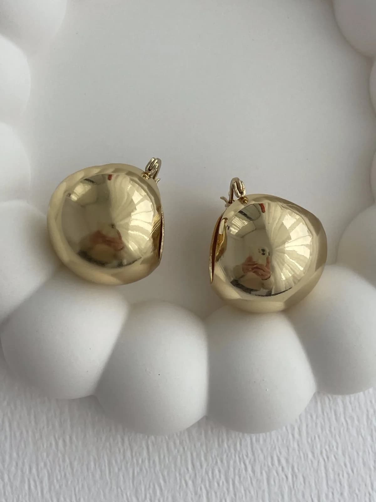 Özel Seri Büyük Boy Gold Top Küpe