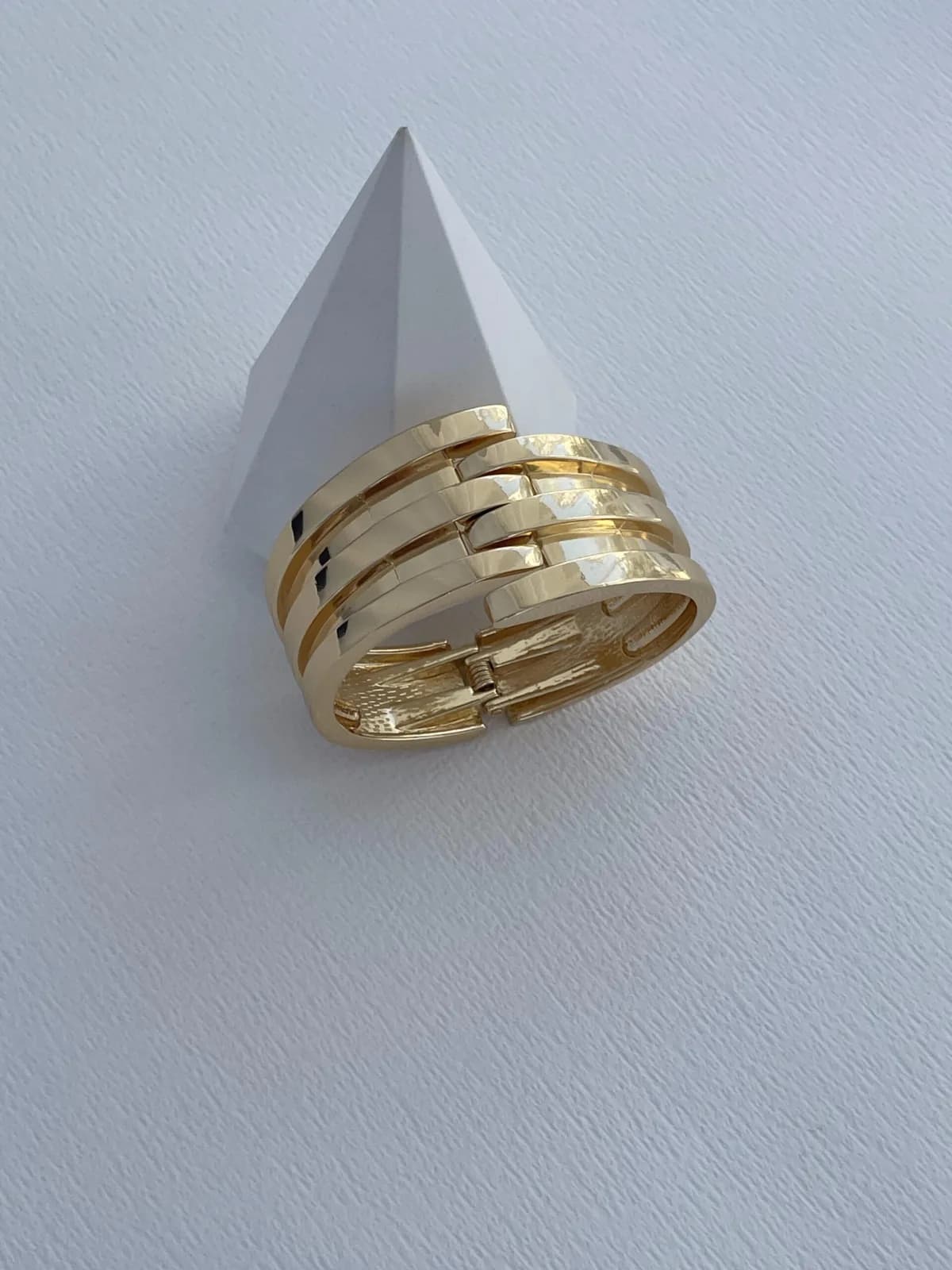 Özel Seri İç İçe Tasarım Gold Kelepçe Bileklik