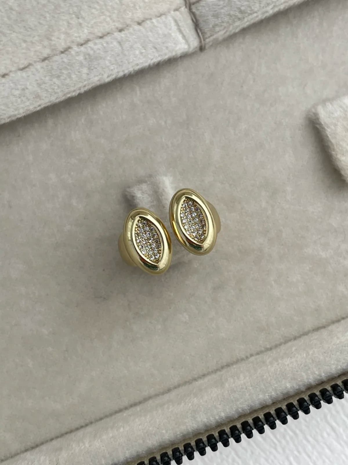 Özel Seri Zirkon Taşlı İkili Oval Ayarlanabilir Gold Yüzük