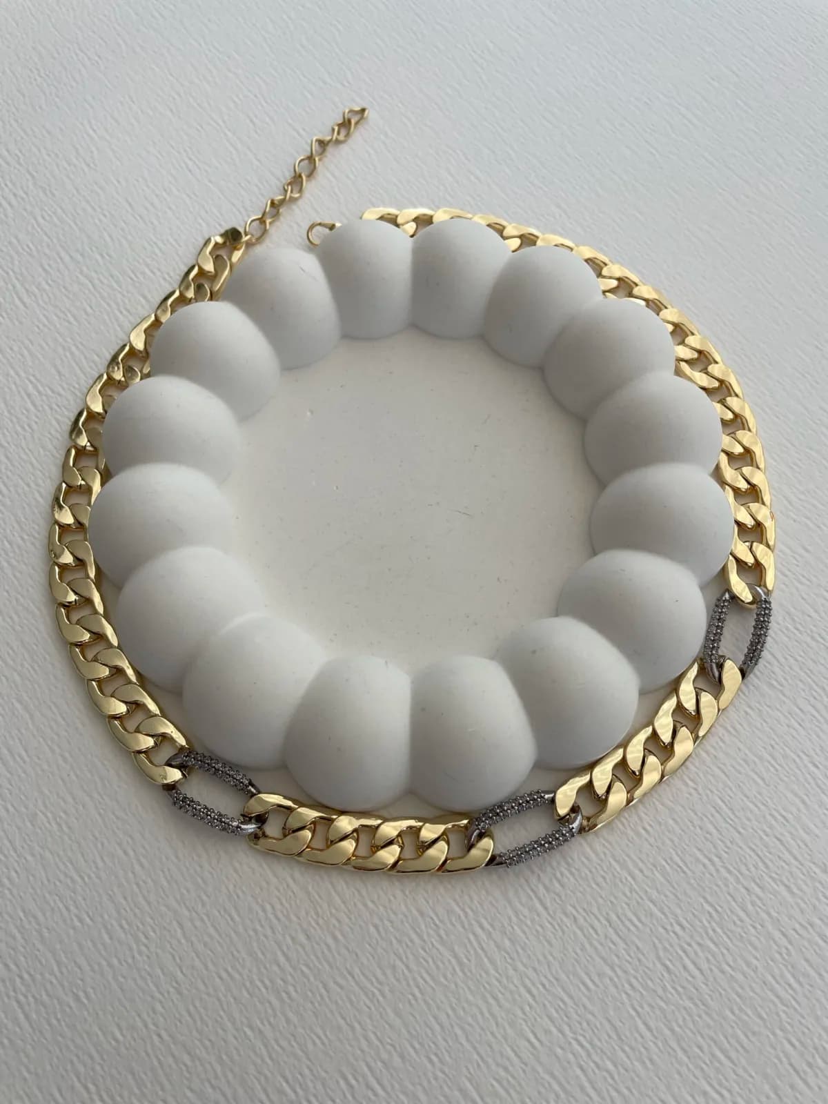 Özel Seri Zirkon Taşlı Gurmet Tasarım Gold &amp; Gümüş Kolye