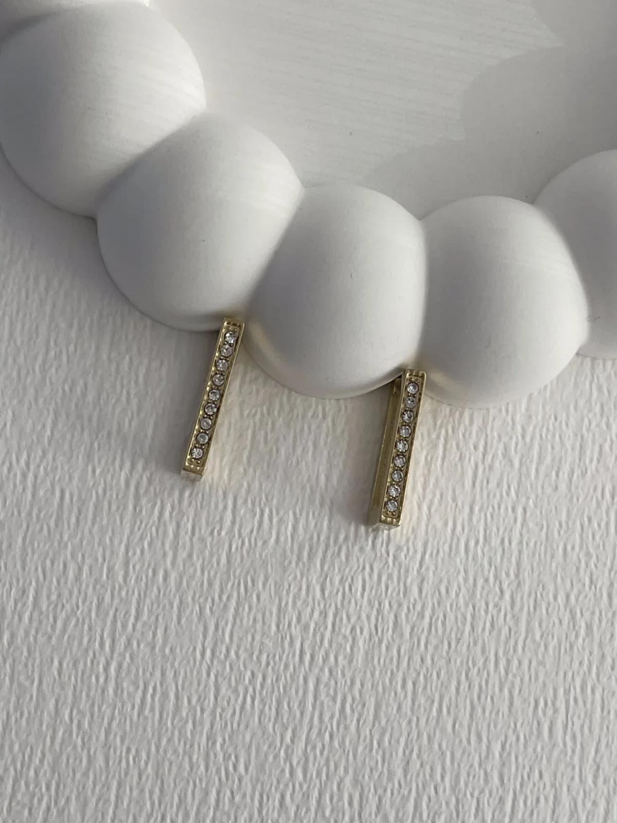 Çelik Zİrkon Taşlı Dikdörtgen Model Gold Küpe