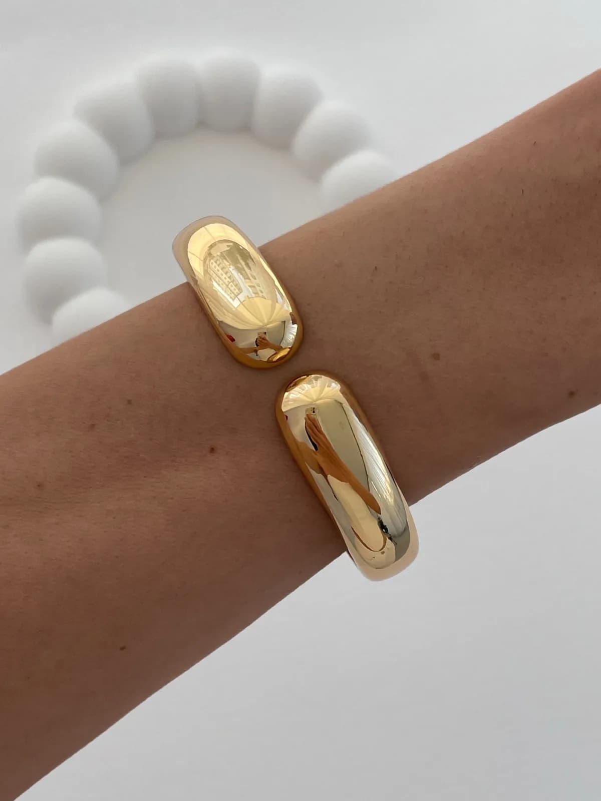 Özel Seri Damla Tasarım Gold Kelepçe Bileklik