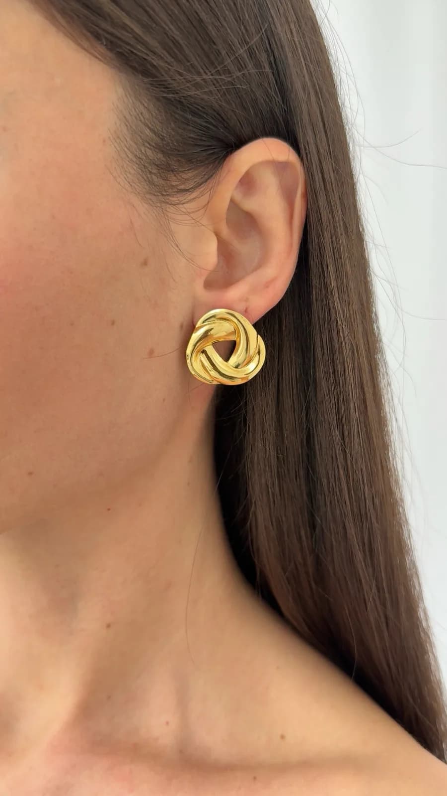 Çelik Gül Tasarım Gold Küpe