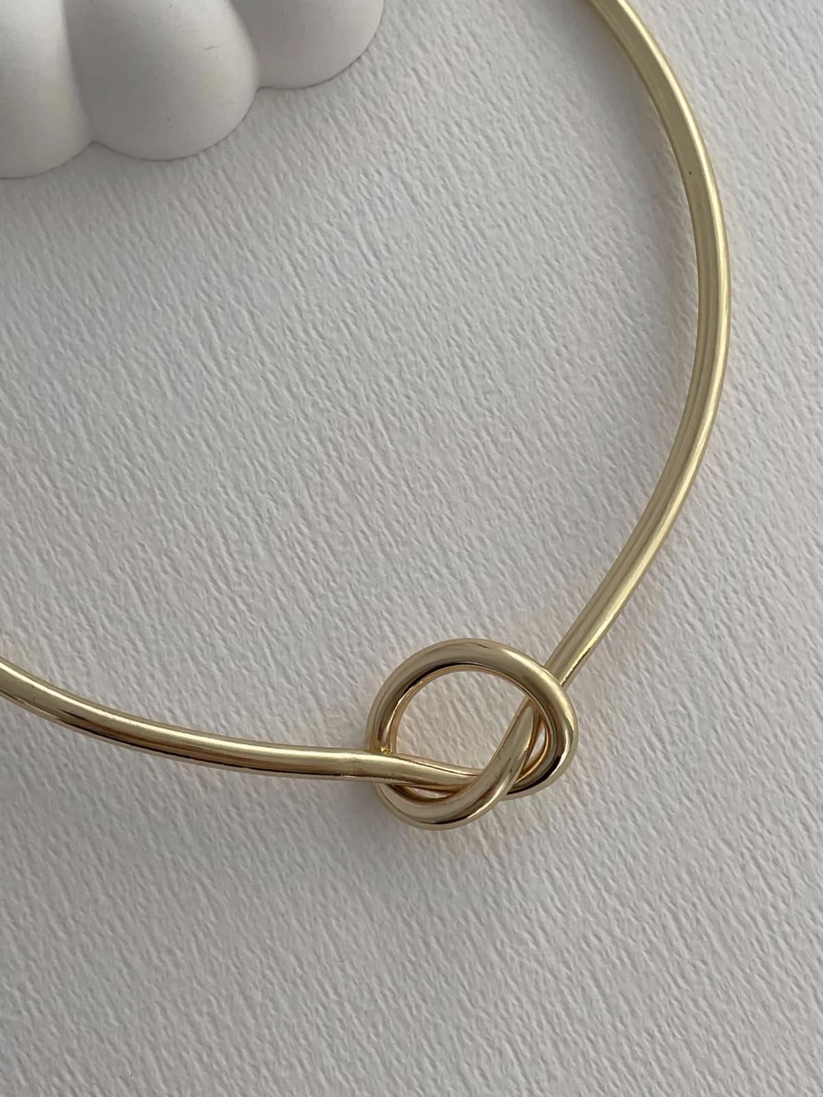 Özel Seri Düğüm Tasarım Gold Choker Kolye