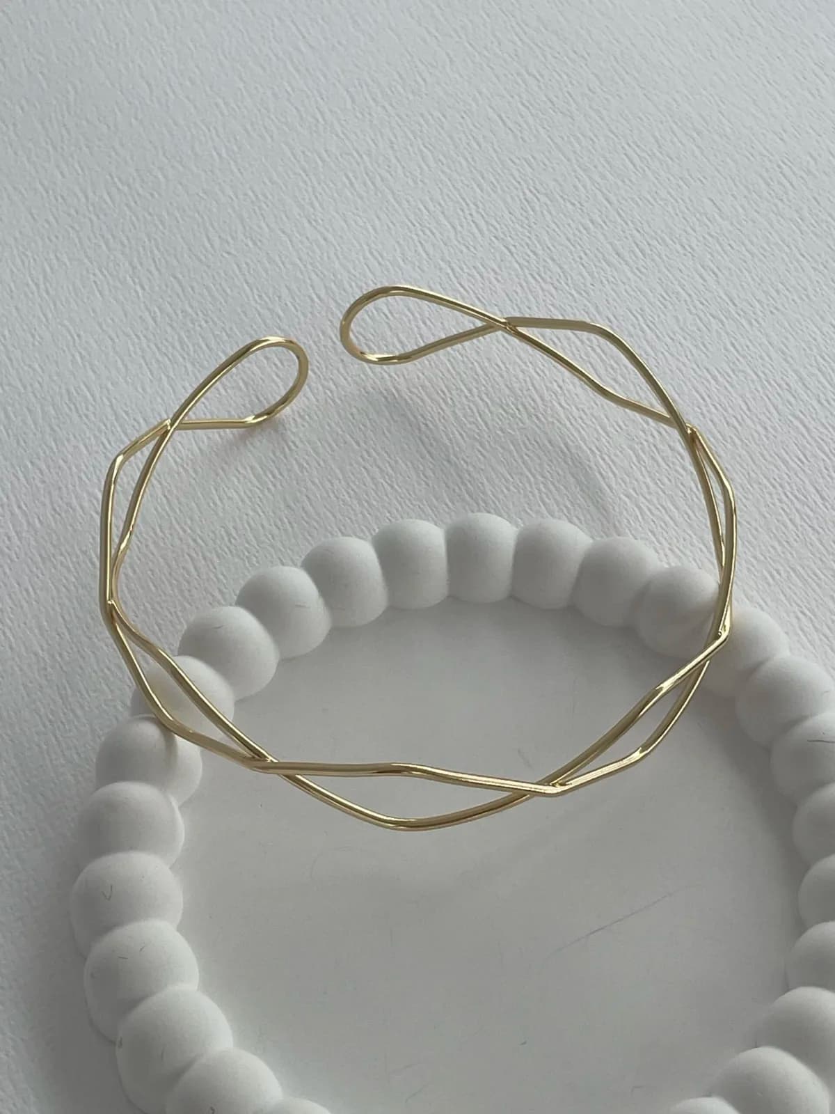 Özel Seri Baklava Desen Gold Choker Kolye