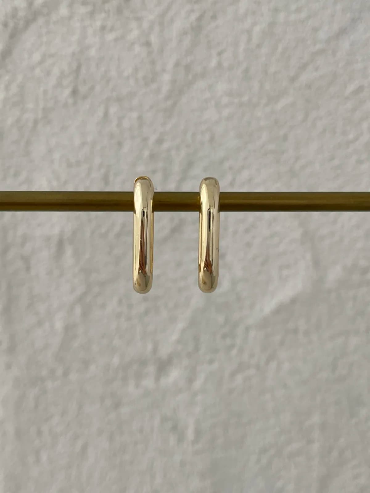 Özel Seri  Dikdörtgen Oval Gold Küpe