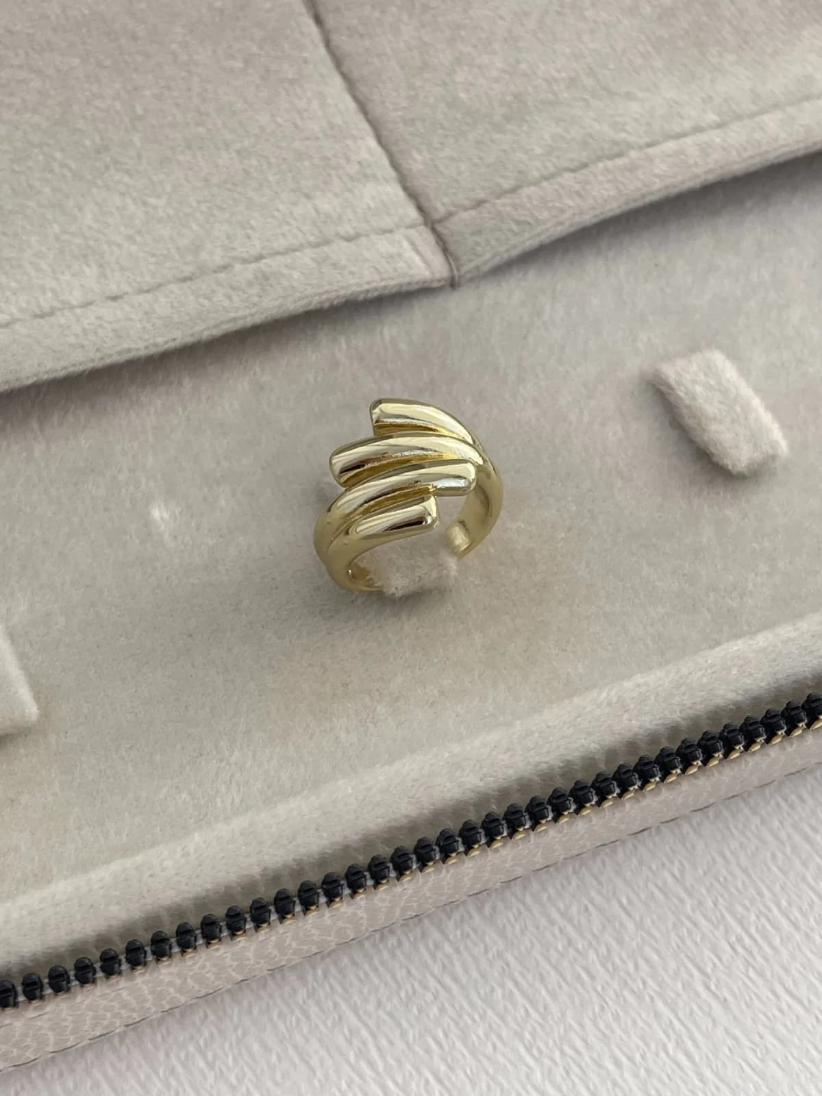 Özel Seri Sarmal Tasarım Ayarlanabilir Gold Yüzük