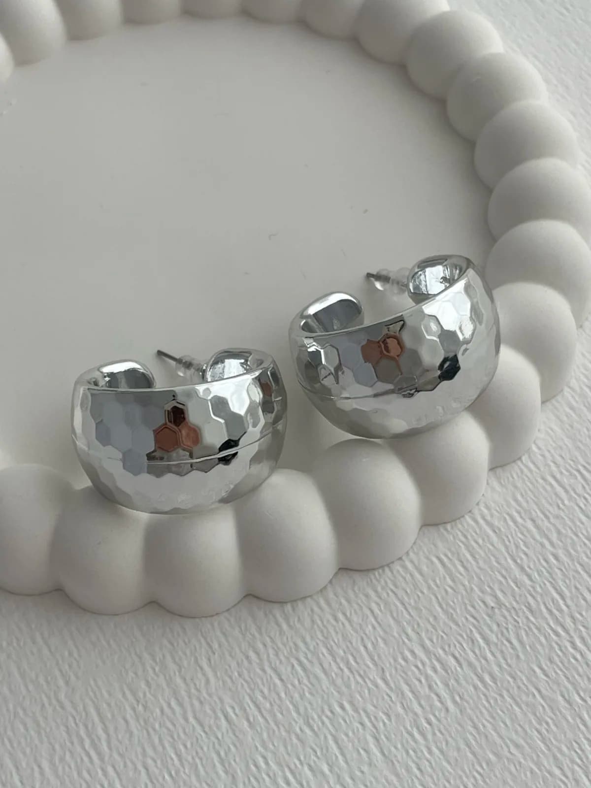 Özel Seri Disko Model Gümüş Halka Küpe
