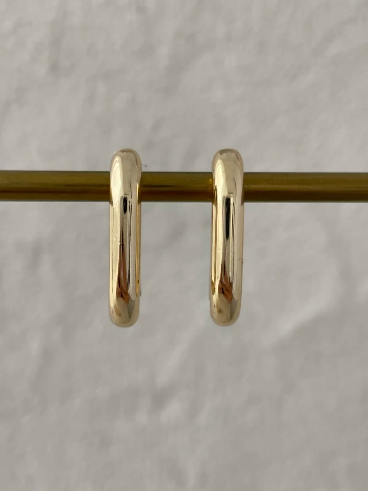Özel Seri  Dikdörtgen Oval Gold Küpe