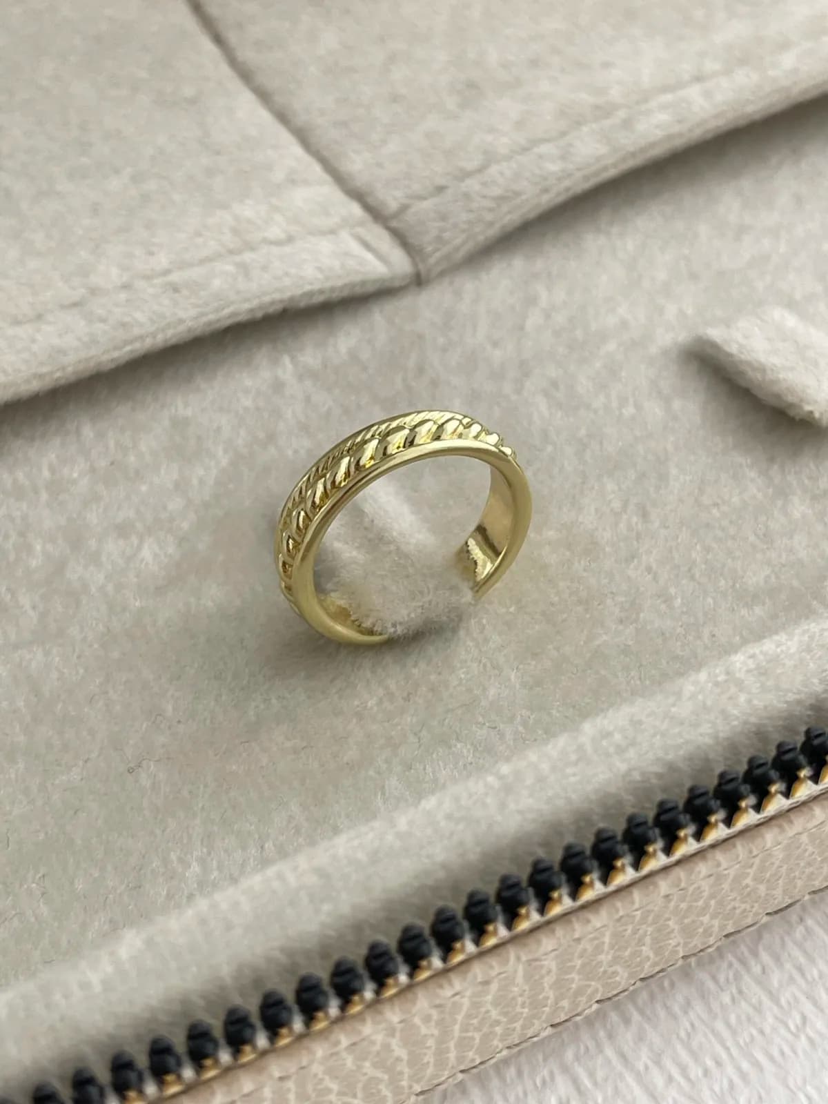 Özel Seri Pinterest Örgü Tasarım Ayarlanabilir Gold Yüzük