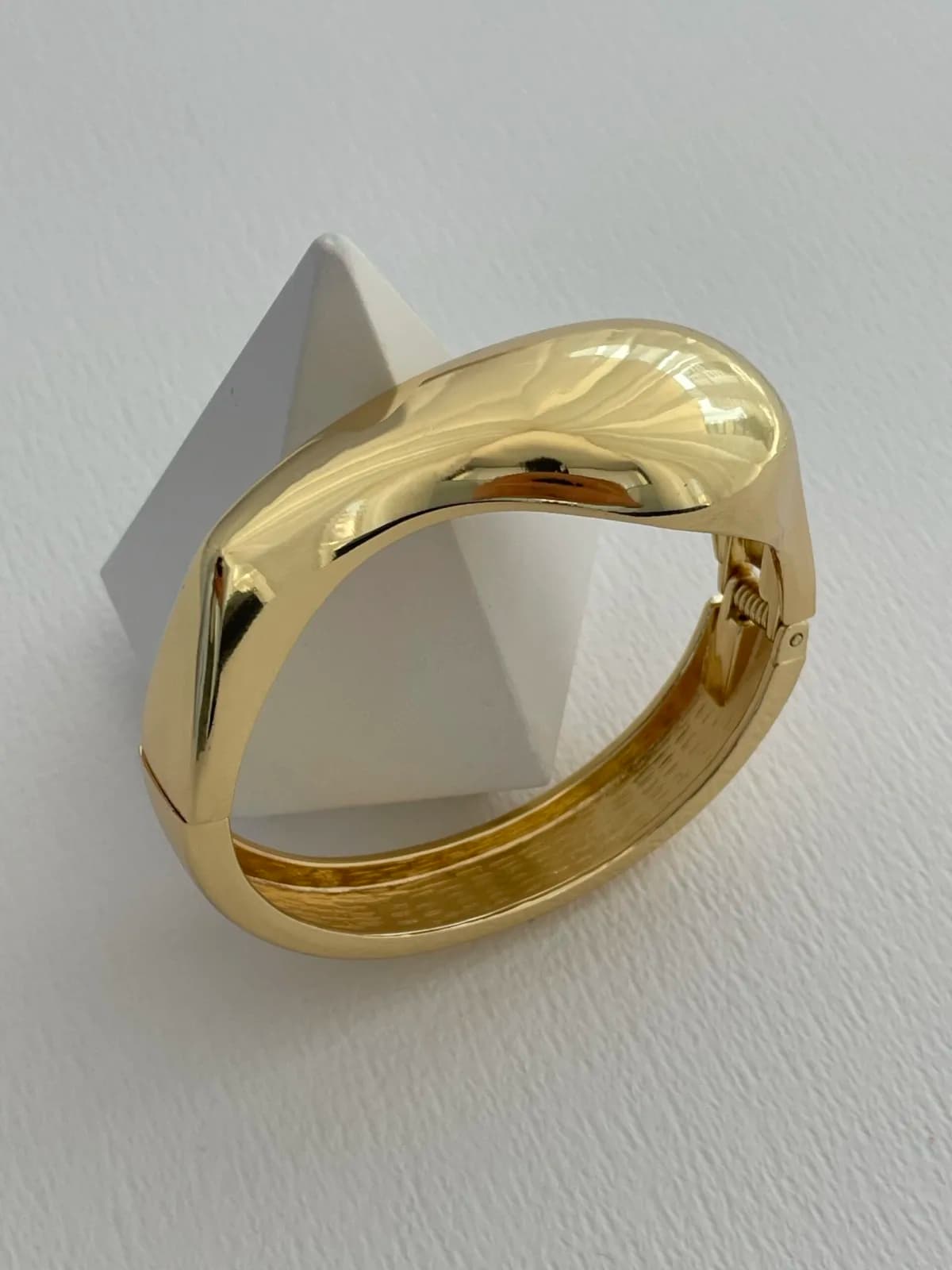 Özel Seri Kalın Tek Damla Tasarım Gold Kelepçe Bileklik
