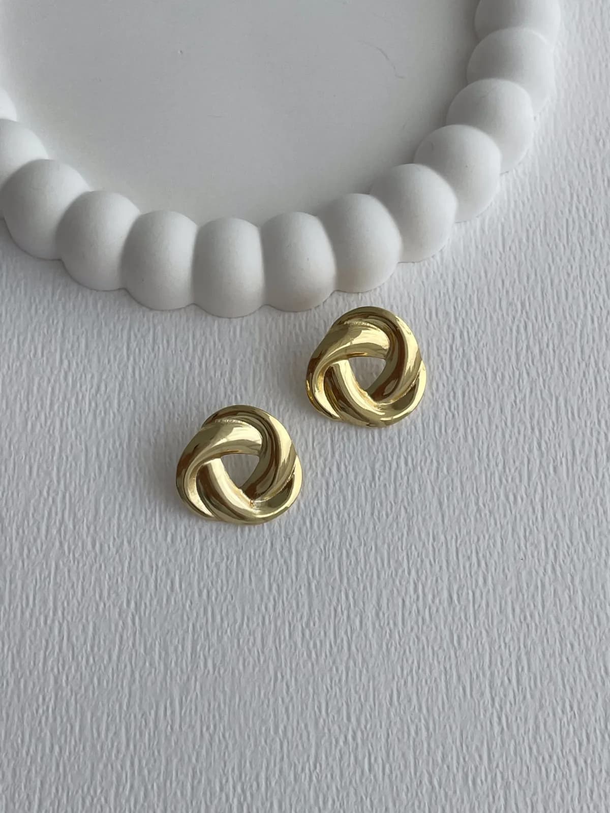 Çelik Gül Tasarım Gold Küpe