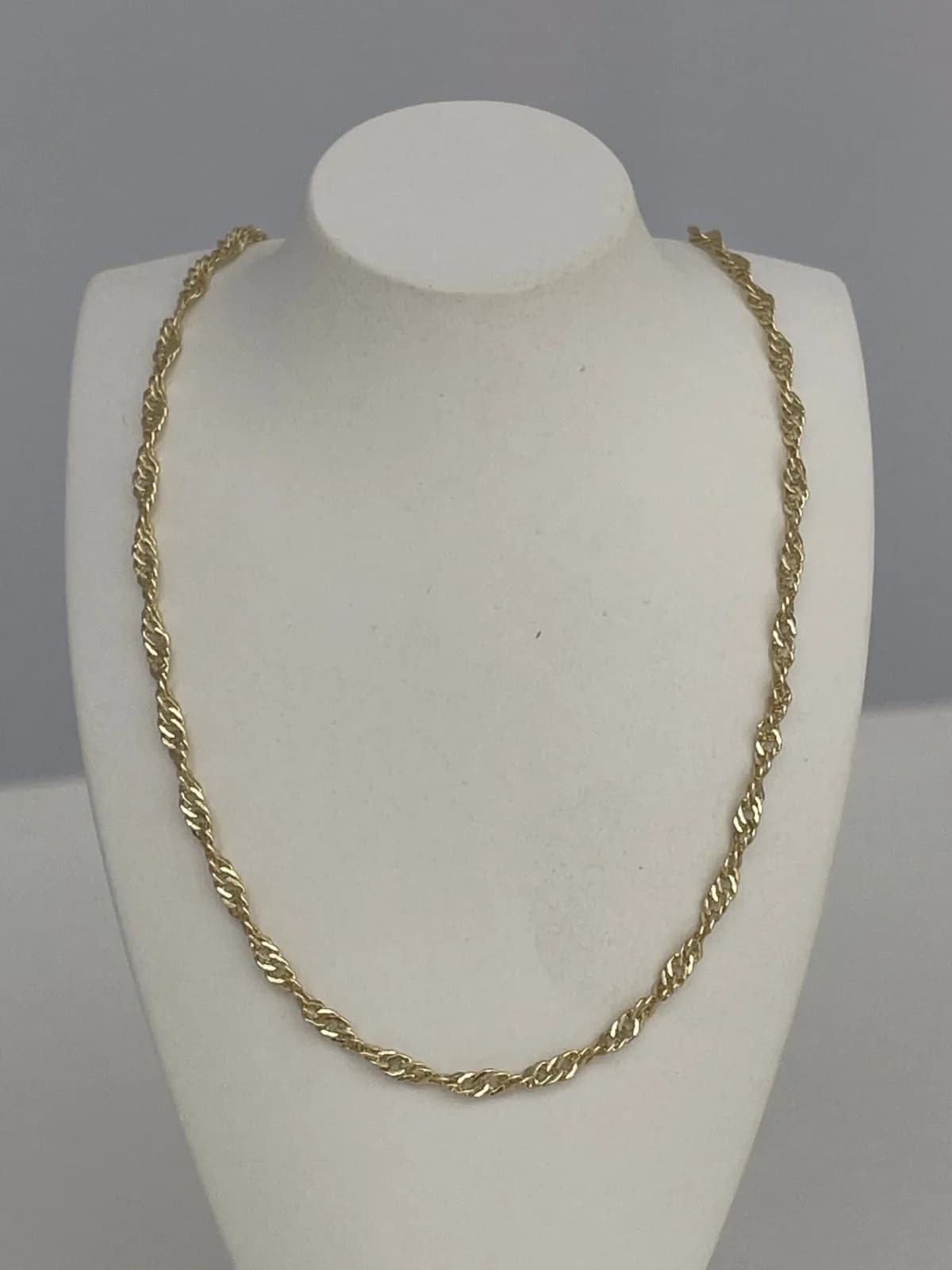 Özel Seri İnce Burgu Zincir Gold Zincir Kolye 45 Cm