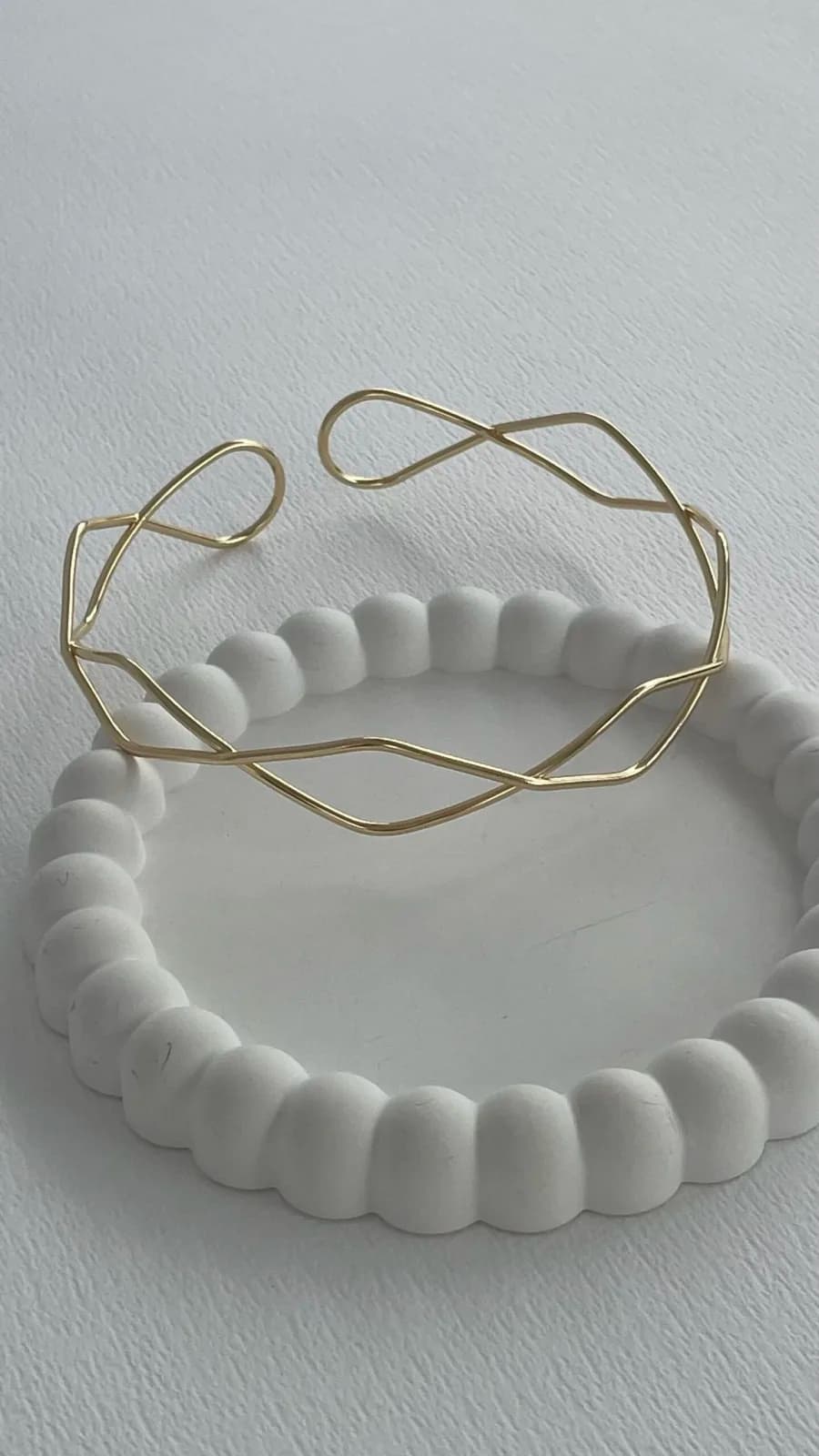 Özel Seri Baklava Desen Gold Choker Kolye