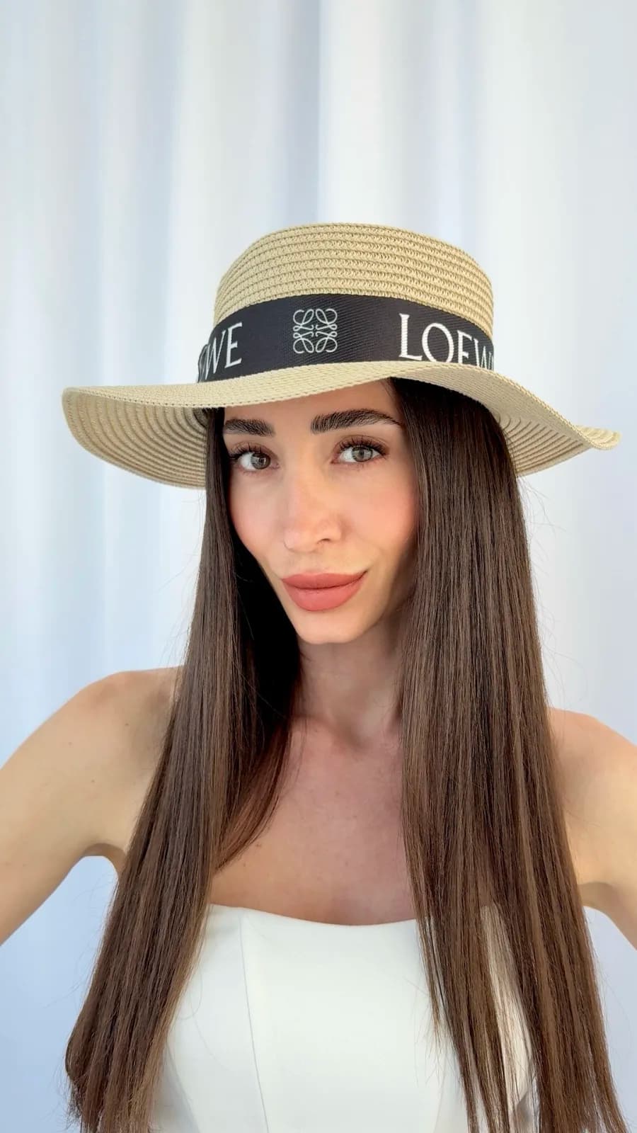 LW Marka Model Krem Hasır Şapka