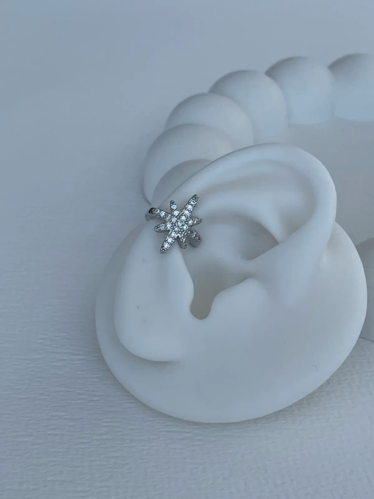 Özel Seri Zirkon Taşlı Yıldız Tasarım Gümüş Earcuff