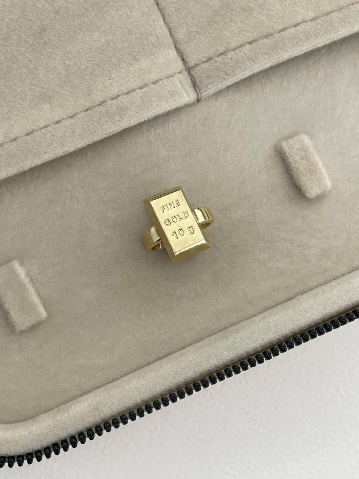 Özel Seri Yazılı Külçe Altın Tasarım Gold Ayarlanabilir Yüzük