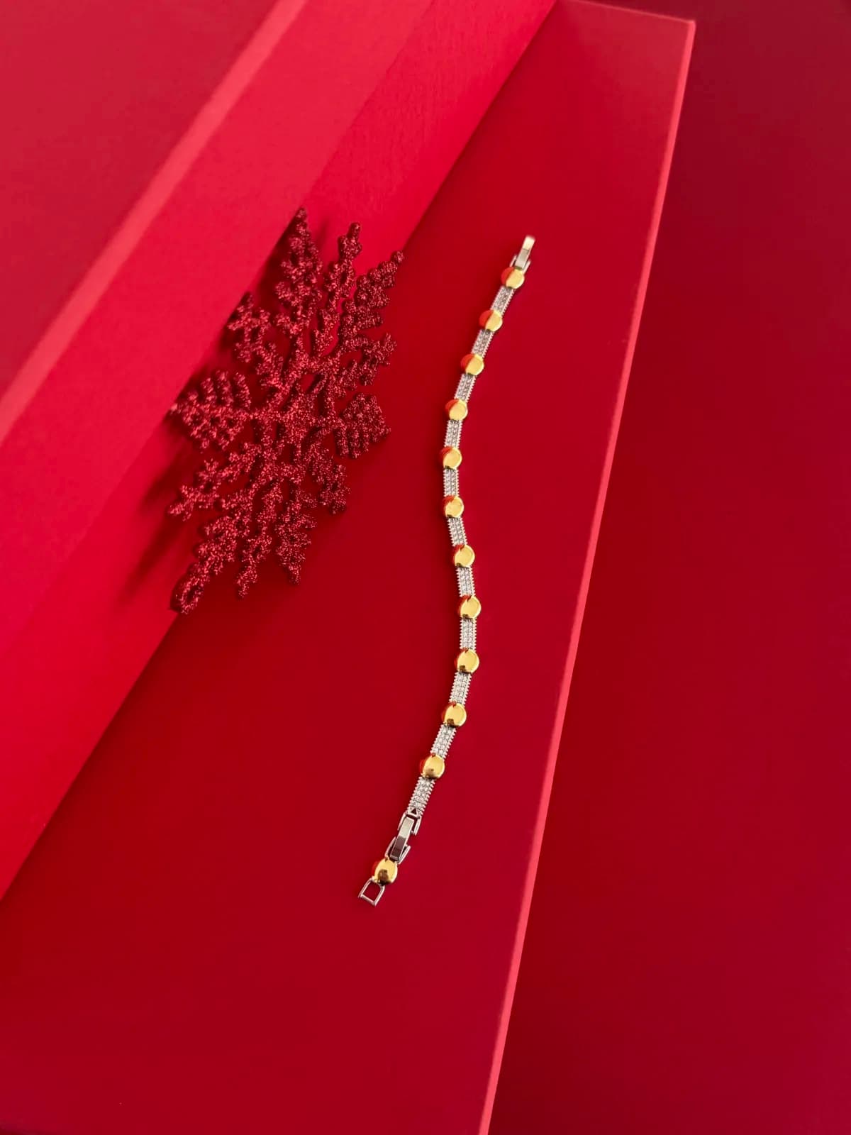 NS-Oval Tasarım Gold &amp; Gümüş Bileklik