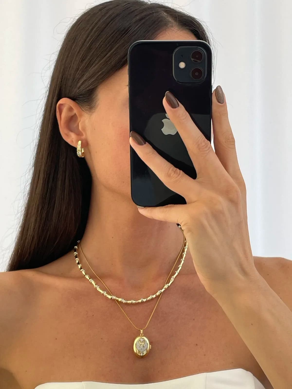 Özel Seri Zirkon Taşlı Geometrik Tasarım Gold Küpe