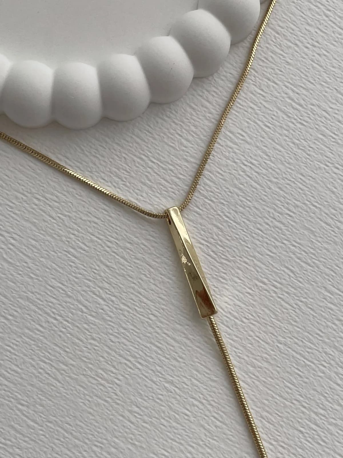 Özel Seri İkili Burgu Çubuk Tasarım Gold Kolye